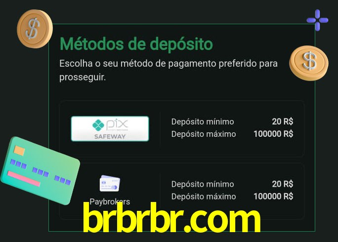 O cassino brbrbr.com oferece uma grande variedade de métodos de pagamento